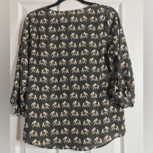 Women's Shirt with Elephant Print, Size Small